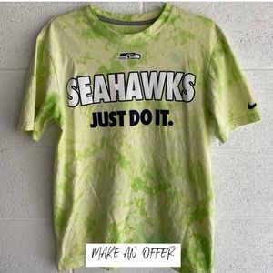 Custom made Seattle Seahawks acid wash tee